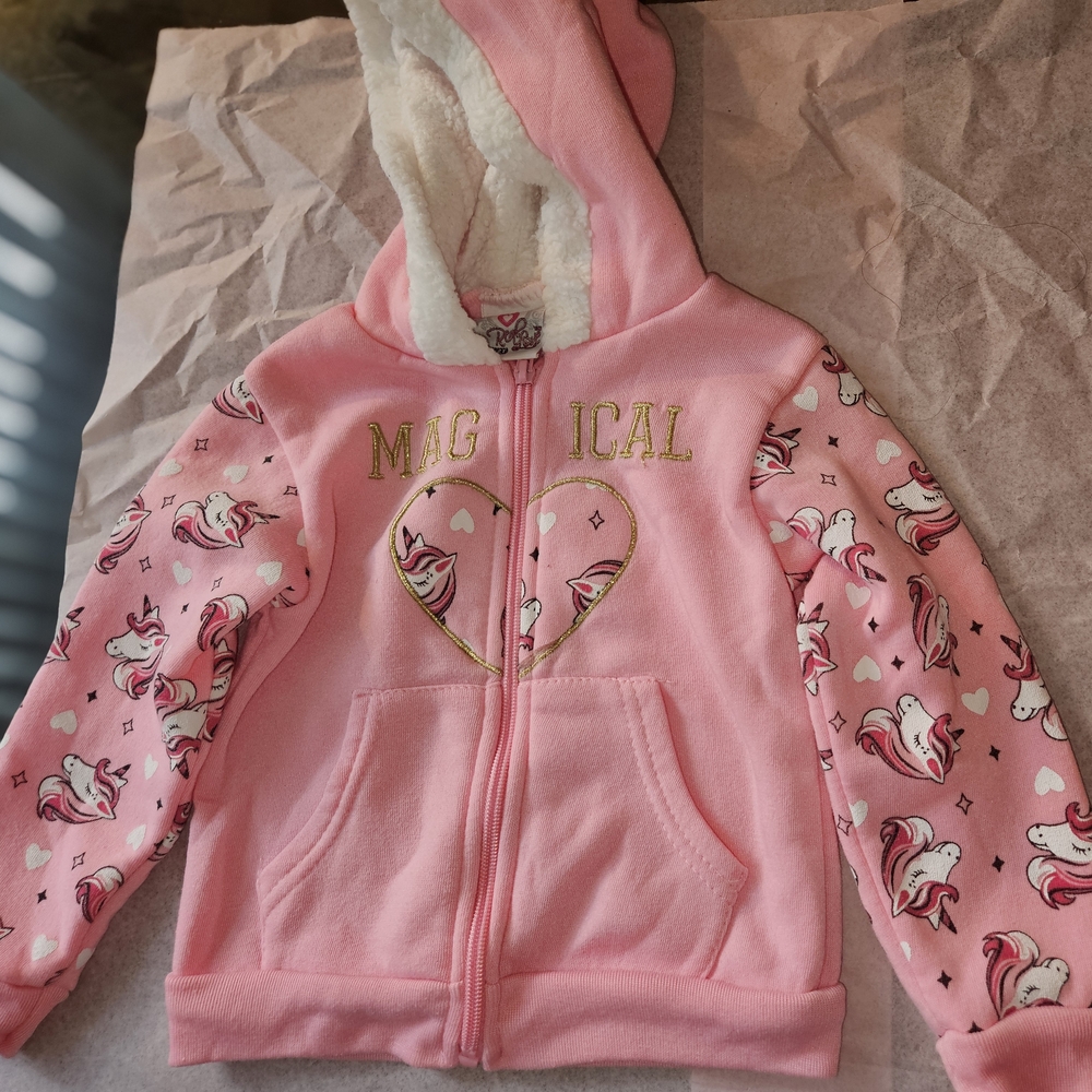Charming Pink Unicorn Kids Hoodie